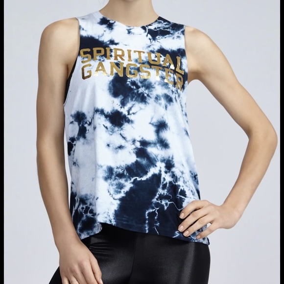 Spiritual Gangster SG Varsity Rocker Tank in Tie Dye. - Picture 2 of 11